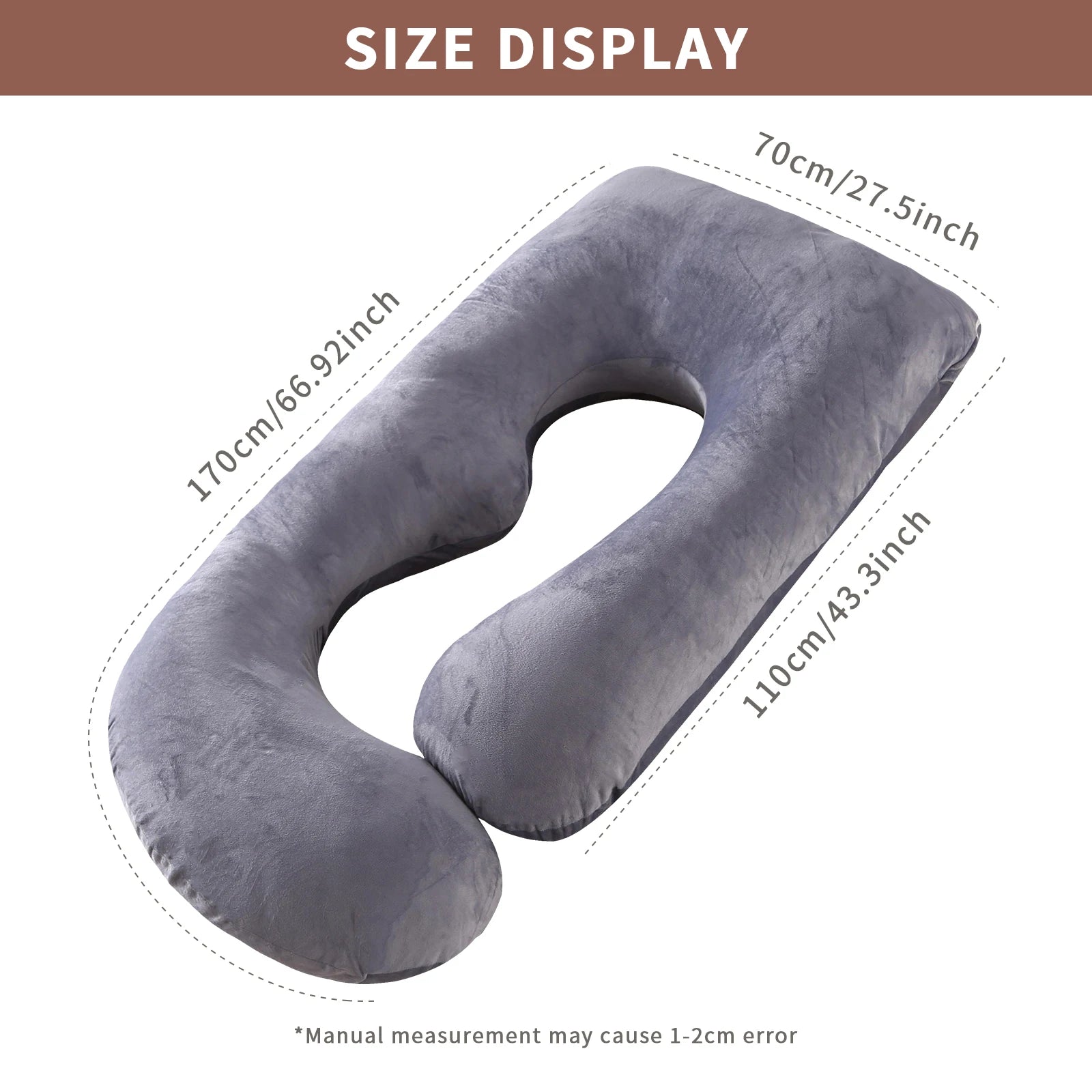Pregnancy Pillow G Shaped Pregnancy Pillow with Removable Cover Full Body Pillow Support for Back, Hips, Legs, Belly (Dark Grey)