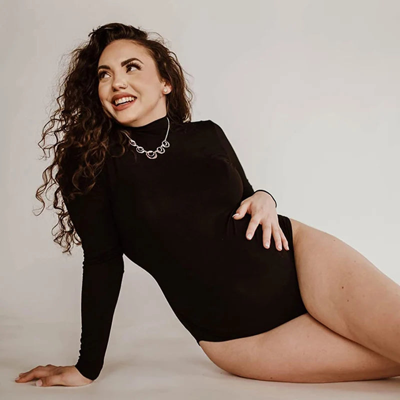 Maternity Bodysuit Pregnant Long Sleeve Stretchy Sexy Tight Bodycon Women's Photography Clothing Large Size